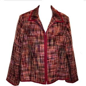 💫 Sag Harbor Plaid Zipper-front Blazer